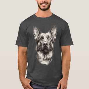 Aardige Duitse Herdershond Tekening Cute Hond T-shirt