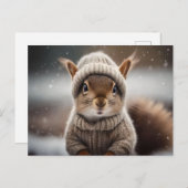 Aardige eekhoorn aangekleed voor de winter ansicht briefkaart (Voorkant / Achterkant)