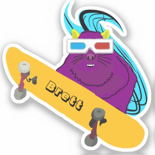 Aardige Eekhoorn Grappige Skateboard Sticker (Voorkant)