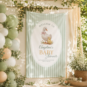 Aardige Eend en Eendje Baby Shower Spandoek