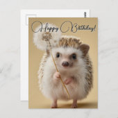 Aardige egel met een paardenbloem briefkaart (Voorkant / Achterkant)