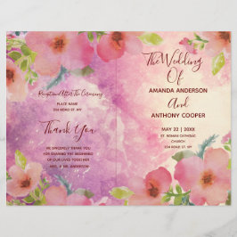 Aardige en elegante waterverf bloemenvouw flyer