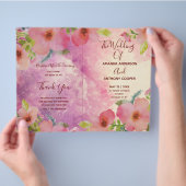 Aardige en elegante waterverf bloemenvouw flyer (Hand)