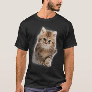 Aardige en pluizige poes met blauwe ogen t-shirt