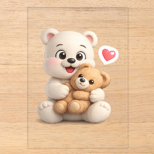 Aardige en Schattige Teddybeer Ontwerp Acryl Uitnodigingen