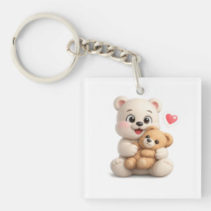 Aardige en Schattige Teddybeer Ontwerp Sleutelhanger
