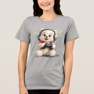 Aardige en Schattige Teddybeer Ontwerp Tri-Blend Shirt