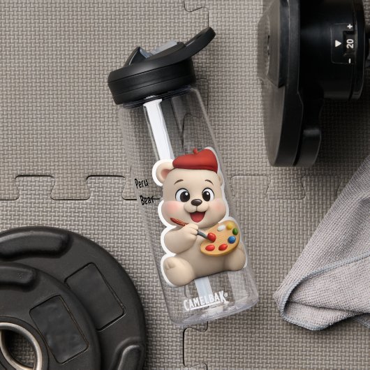 Aardige en Schattige Teddybeer Ontwerp Waterfles (Sportschool (Gedraaid)  )