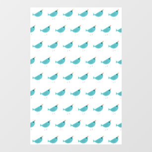 Aardige Fantasievolle Vogel Natuur Kunst Raamsticker