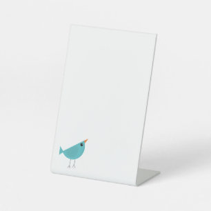Aardige Fantasievolle Vogel Natuur Kunst Reclamebord Met Voetstuk