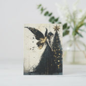Aardige Fantasy Kerst Elf Briefkaart (Staand voorkant)