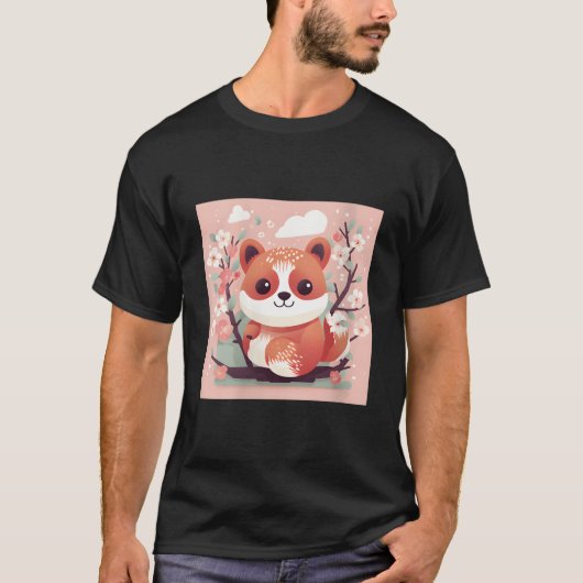 Aardige Fix Met Onze Rode Panda En Kersenbloesem T-shirt (Voorkant)
