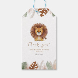 Aardige Fluffy Leeuw Verjaardag Cadeaulabel