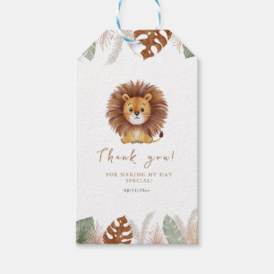 Aardige Fluffy Leeuw Verjaardag Cadeaulabel