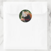 Aardige foto van een rode panda ronde sticker (Tas)