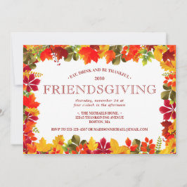 Aardige Friendsgiving-herfst-dinerfeest Kaart