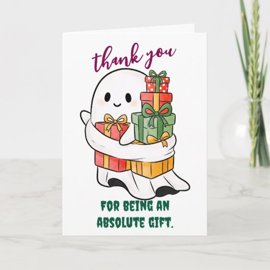 Aardige Geest Met Cadeaus Bedankkaart (Voorkant)