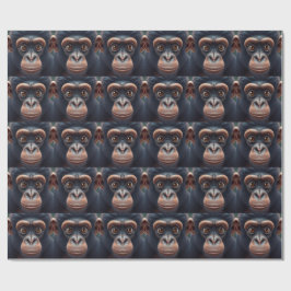 Aardige gekke grappige chimpansee anime portret cadeaupapier