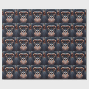 Aardige gekke grappige chimpansee anime portret cadeaupapier