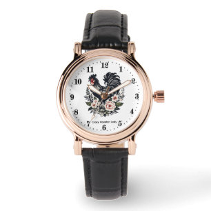Aardige gekke haan dame aanpasbaar horloge
