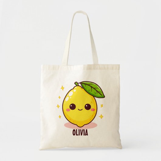 Aardige Gele Citroen Persoonlijk Tote Bag (Voorkant)