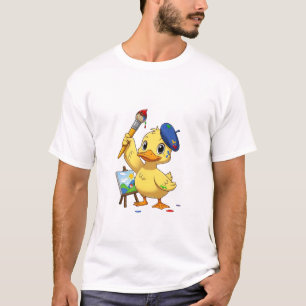 Aardige Gele Eend Kunstenaar T-shirt