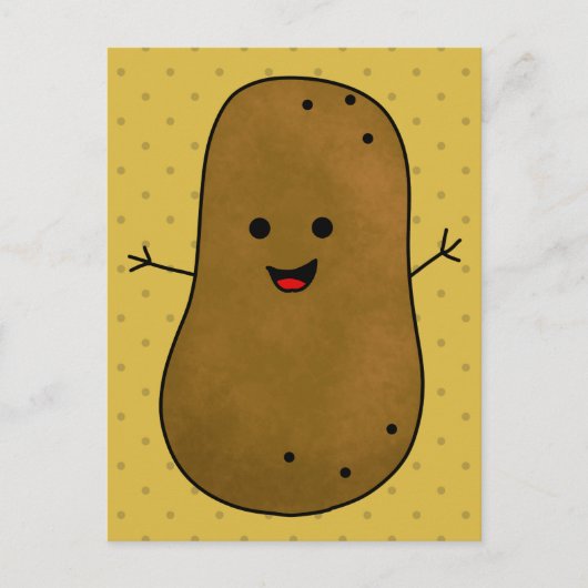 Aardige Gelukkige Aardappel Briefkaart (Voorkant)