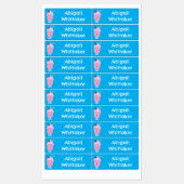 Aardige gepersonaliseerde aardbeienijs-sundae labels (Vel)