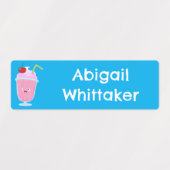 Aardige gepersonaliseerde aardbeienijs-sundae labels (Design 2)