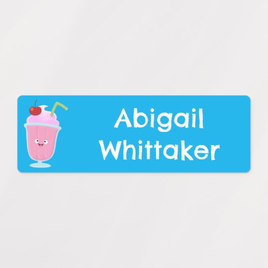 Aardige gepersonaliseerde aardbeienijs-sundae labels (Design 2)