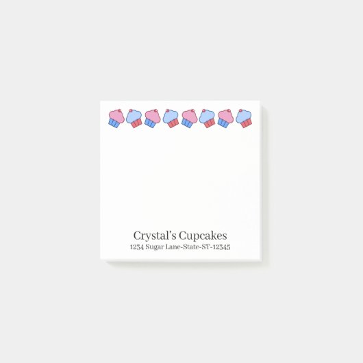 Aardige gepersonaliseerde cupcake  post-it® notes (Voorkant)