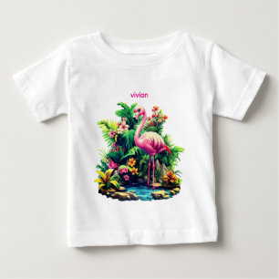 Aardige gepersonaliseerde flamingo baby
