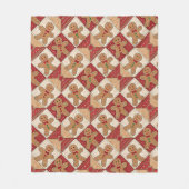 Aardige Gingerman Patchwork Kerstmis Fleece Deken (Voorkant)
