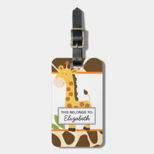 Aardige Giraffe Aanpasbare Bagage Label