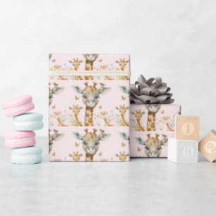 Aardige Giraffen Baby Shower Verjaardag Cadeaupapier
