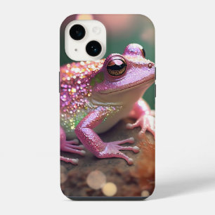 Aardige glamoureuze kikker met glitters iPhone 14 hoesje