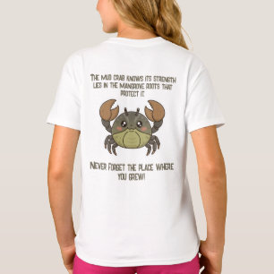 Aardige Glimlachende Modderkrab Personage Voor Kin T-shirt