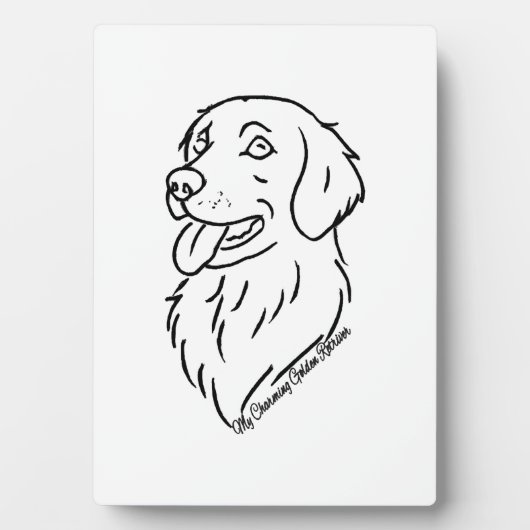 Aardige Golden Retriever Fotoplaat (voorkant)
