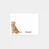Aardige Goud Retriever Hond Gepersonaliseerde Naam Post-it® Notes (Voorkant)