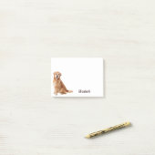 Aardige Goud Retriever Hond Gepersonaliseerde Naam Post-it® Notes (Op bureau)