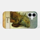 Aardige Groene Leguaan Personaliseerbaar iPhone 16 Hoesje (Achterkant horizontaal)