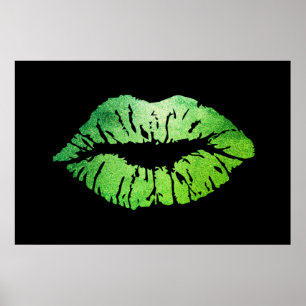 Aardige Groene Lippen,Kus Poster