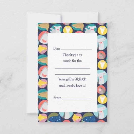 Aardige Haaiensoorten In te vullen Bedankkaart (Voorkant)