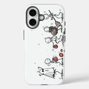 Aardige Halloween-stokfiguur scène iPhone 16 Hoesje