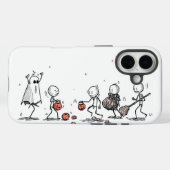 Aardige Halloween-stokfiguur scène Case-Mate iPhone Case (Achterkant (horizontaal))