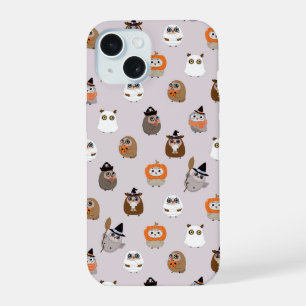 Aardige Halloween-uilenpatroon iPhone 15 Case