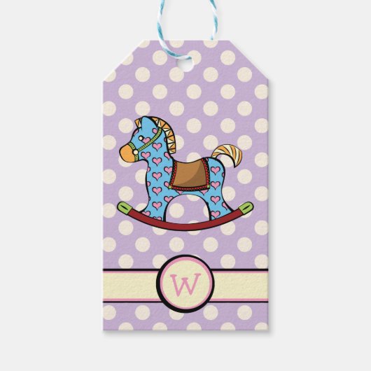 Aardige Hartjes Schommelpaard Cadeau Label Cadeaulabel (Voorkant)