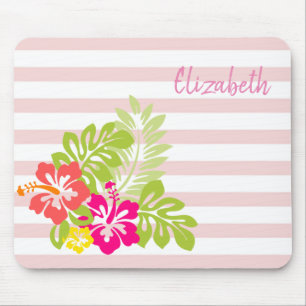 Aardige Hawaiiaanse Hibiscus, Strepen -Persoonlijk Muismat