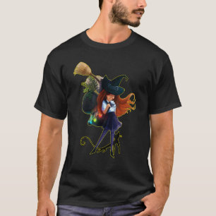 Aardige Heks In Opleiding Zwarte Kat Halloween T-shirt