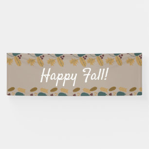 Aardige Herfst Bruine Groene Blad Border Banner